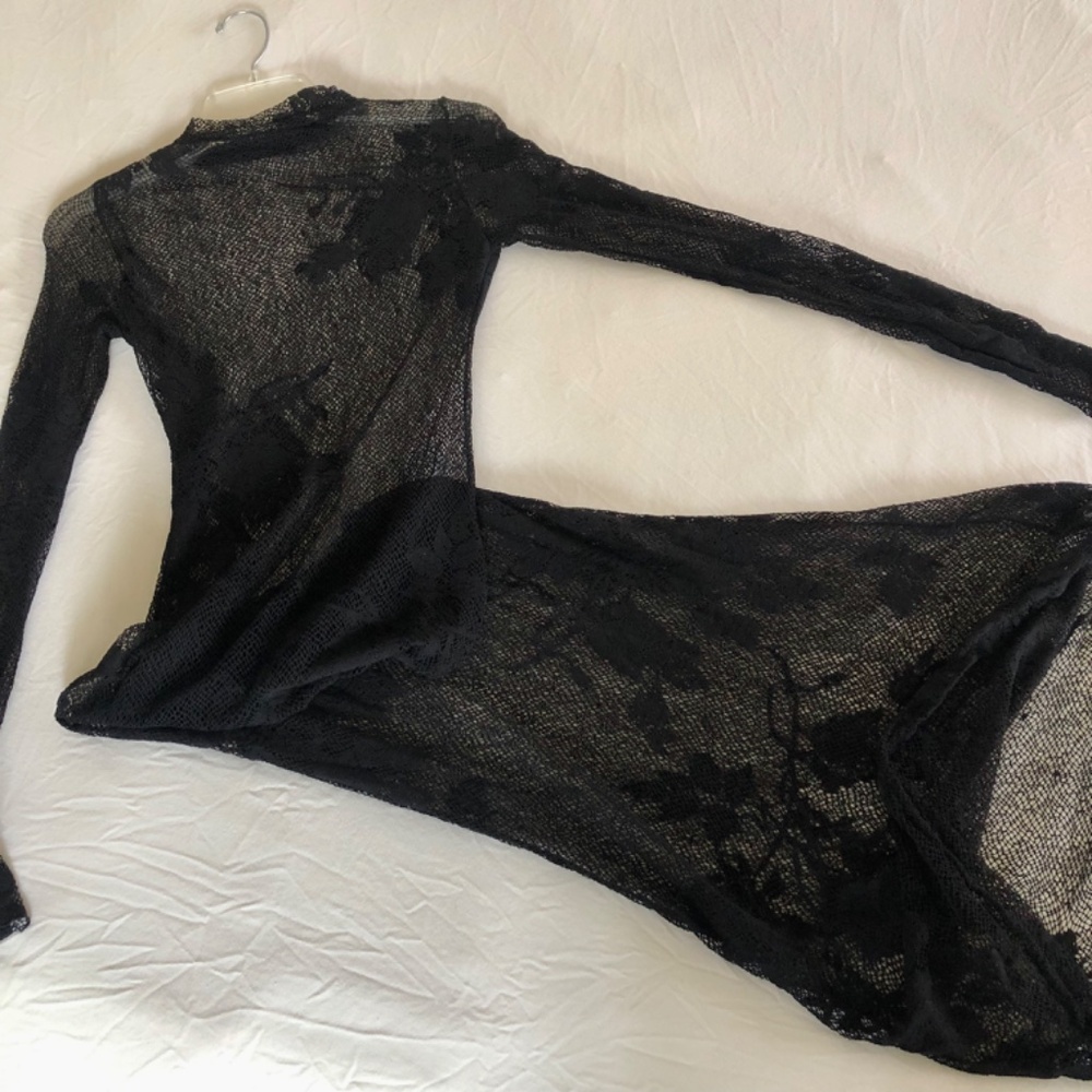 NWOT Sheer Maxi Lace Black Dress/Lingerie , No Size - Picture 12 of 14